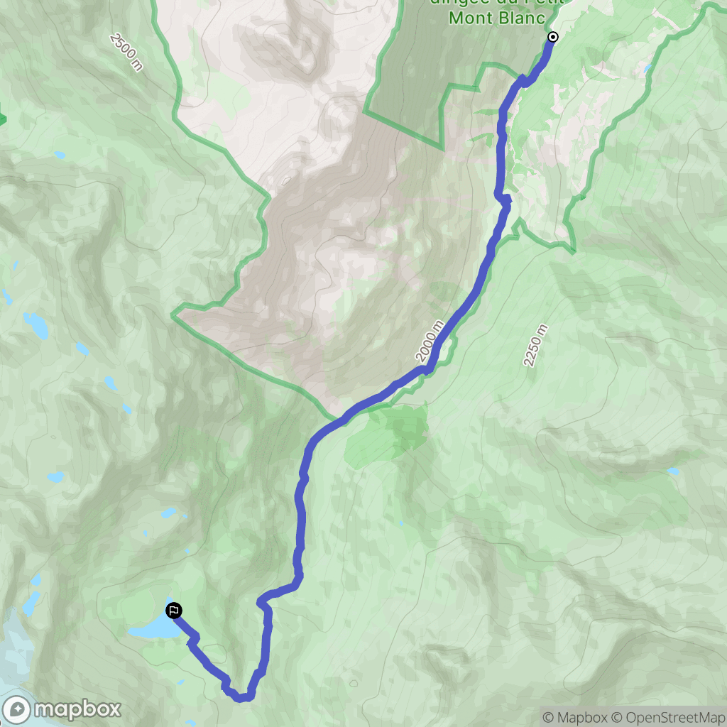 Les Ruelles, Pralognan-la-Vanoise : carte du parcours de randonnée - France