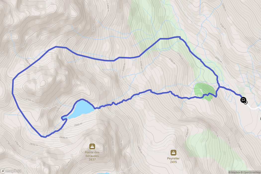 Cime de Laval, Névache : carte du parcours de randonnée - France