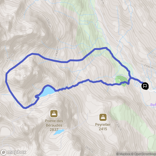Cime de Laval, Névache : carte du parcours de randonnée - France