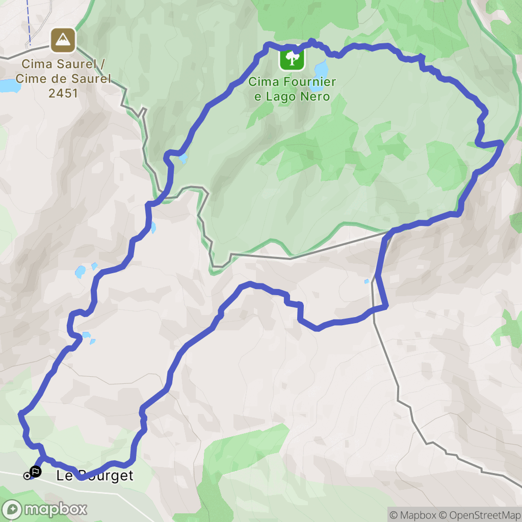 Cervières : carte du parcours de randonnée - France