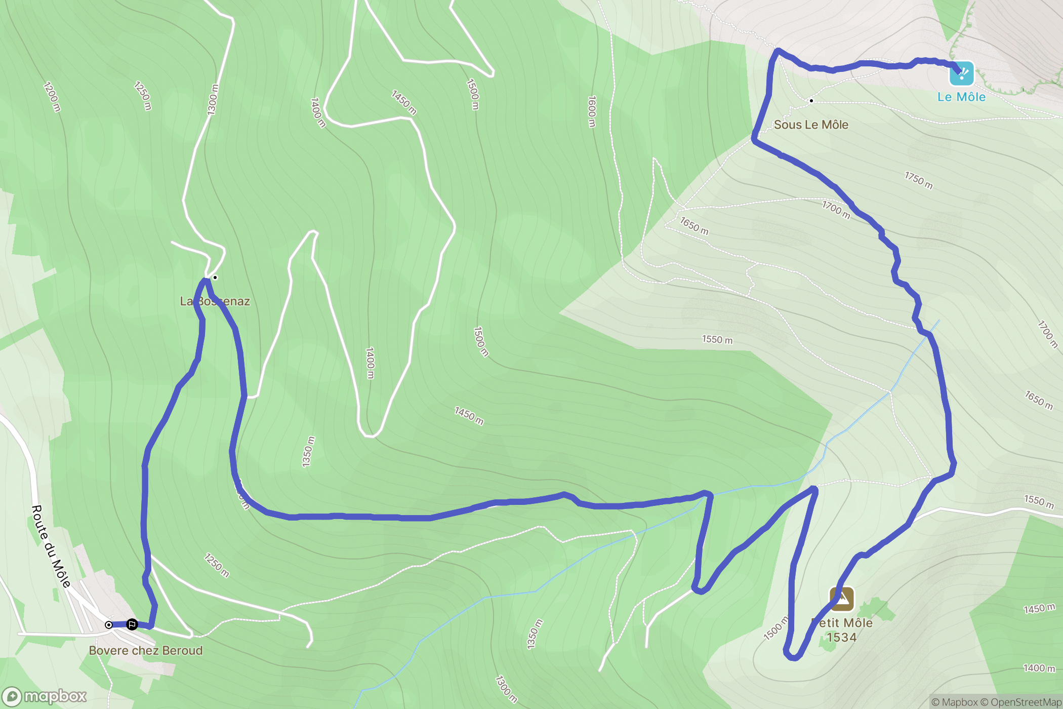 Saint-Jean-de-Tholome : carte du parcours de randonnée - France