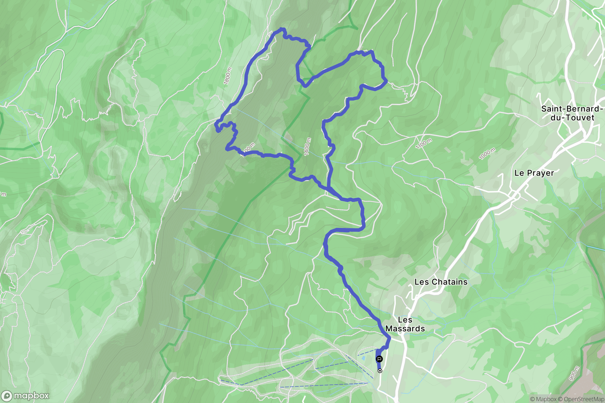 Plateau-des-Petites-Roches : carte du parcours de randonnée - France