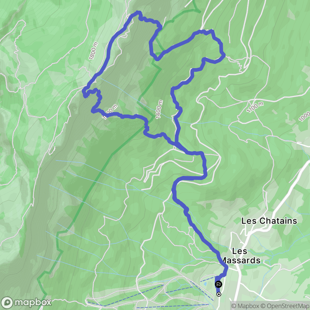 Plateau-des-Petites-Roches : carte du parcours de randonnée - France