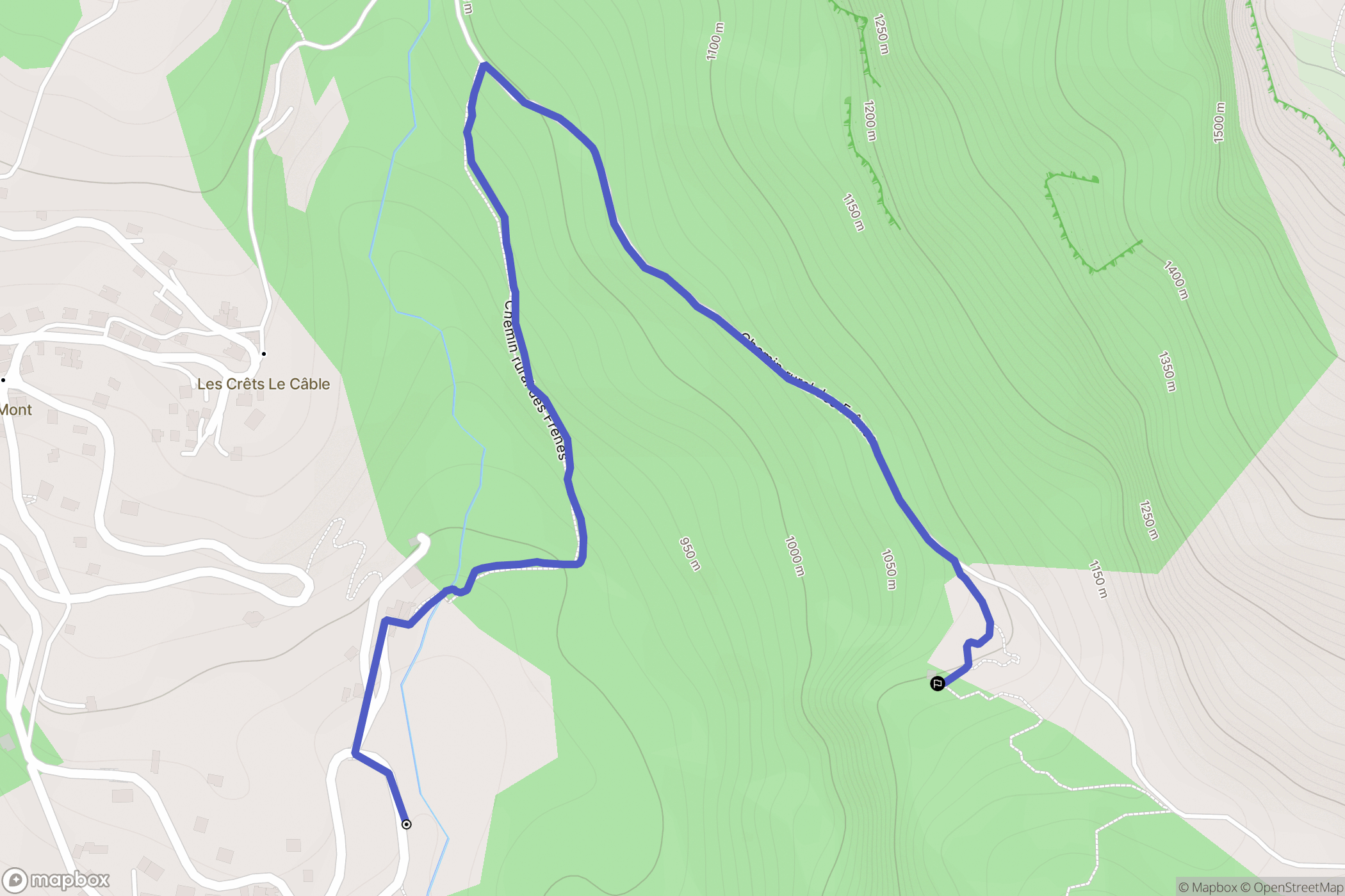 Servoz : carte du parcours de randonnée - France