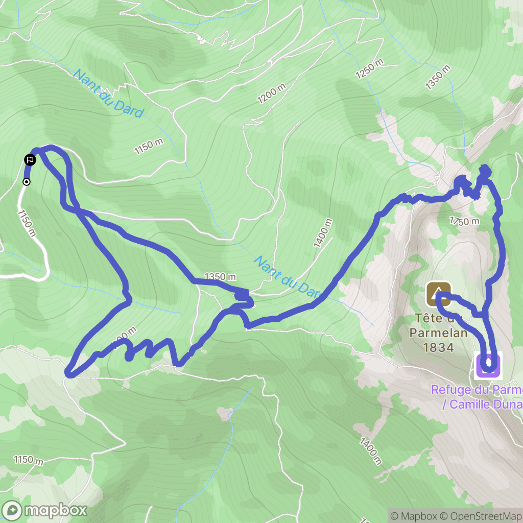 Villaz : carte du parcours de randonnée - France