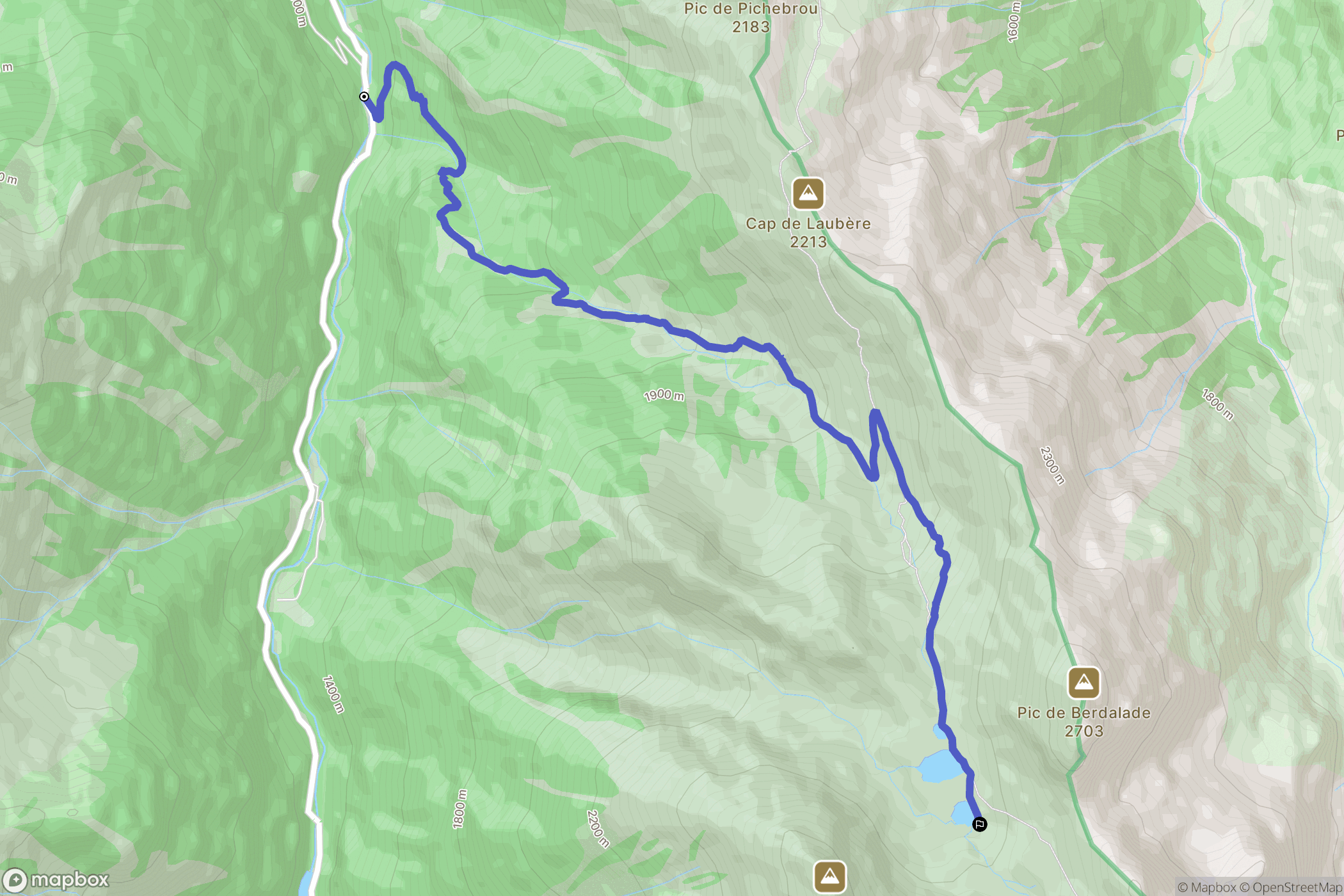 Tramezaïgues : carte du parcours de randonnée - France