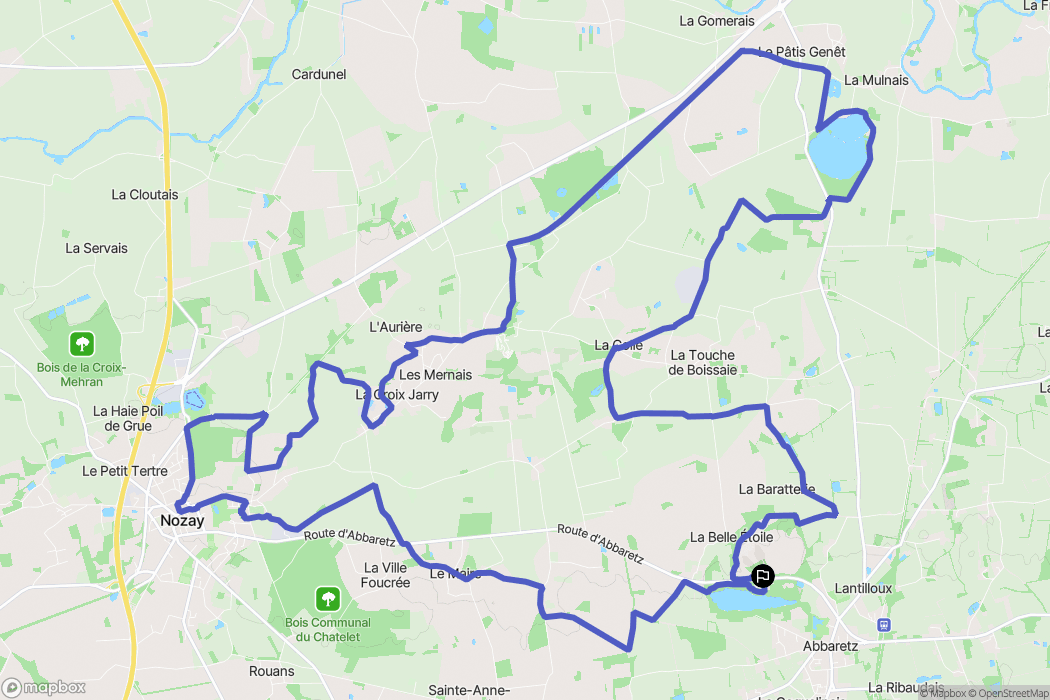 Abbaretz : carte du parcours de randonnée - France