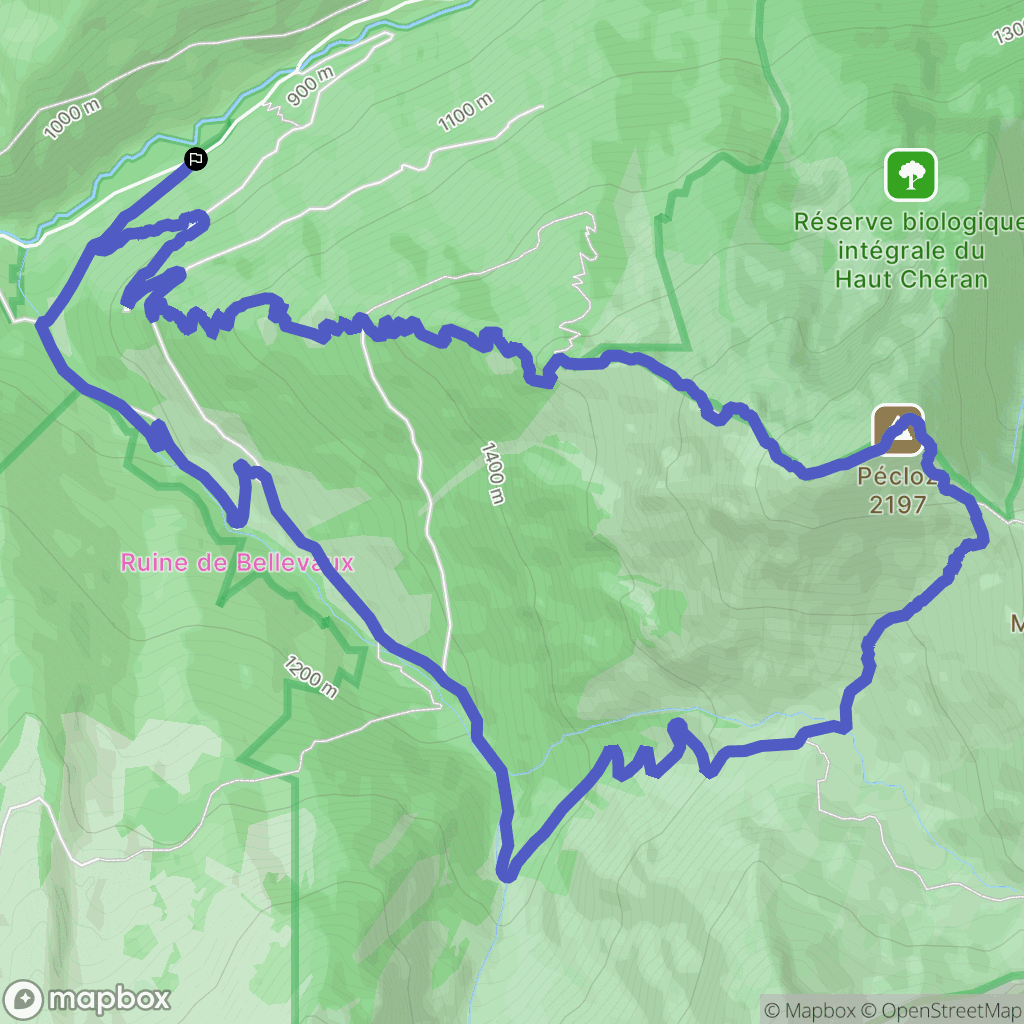 Ecole : carte du parcours de randonnée - France