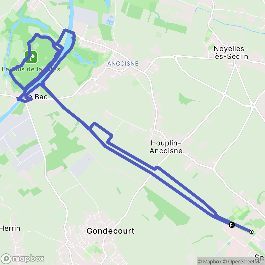 Seclin : carte du parcours de randonnée - France