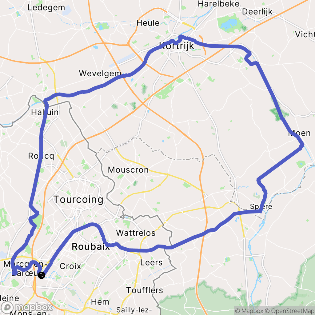 Wasquehal : carte du parcours de randonnée - France