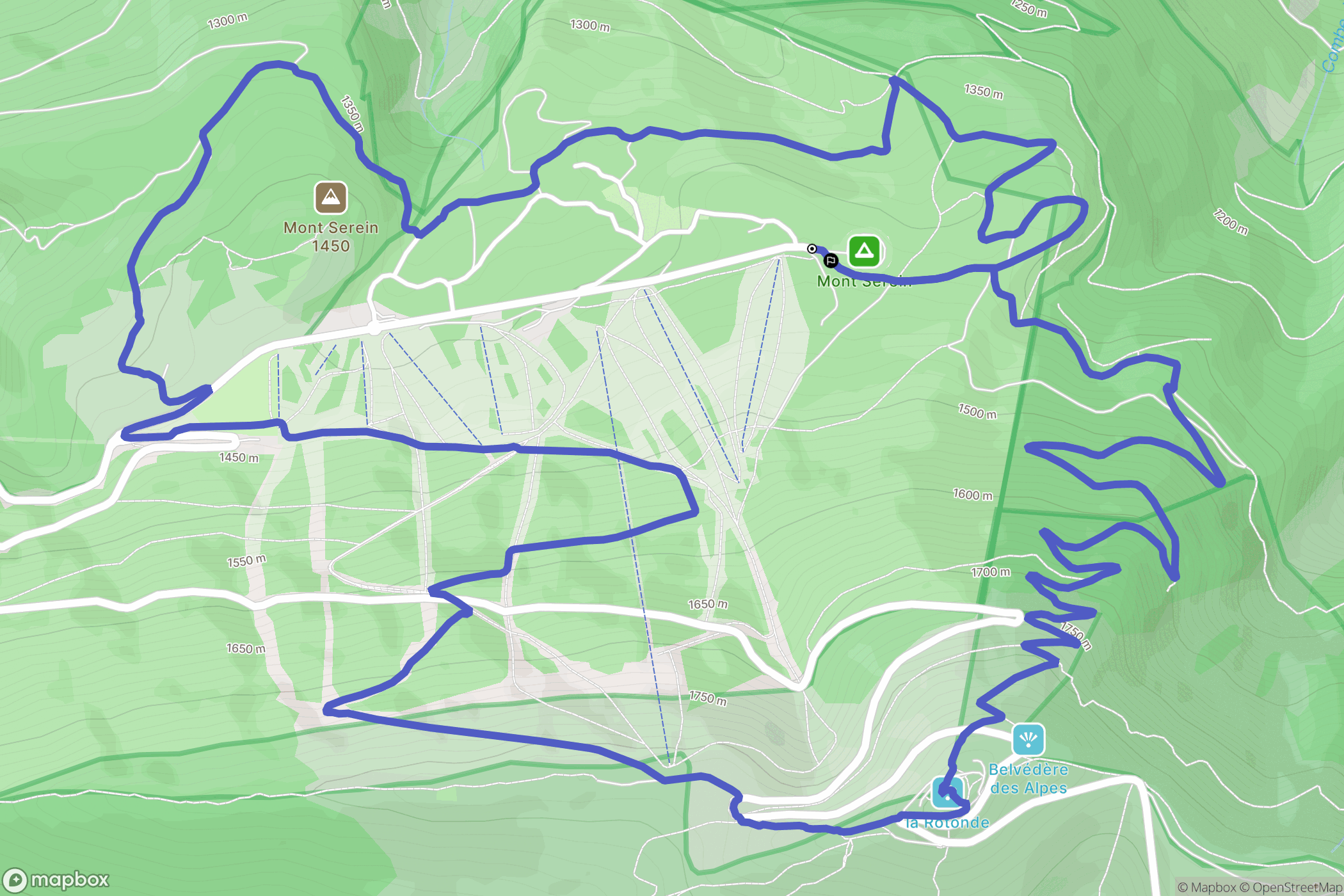 Beaumont-du-Ventoux : carte du parcours de randonnée - France