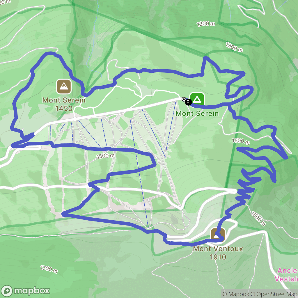 Beaumont-du-Ventoux : carte du parcours de randonnée - France