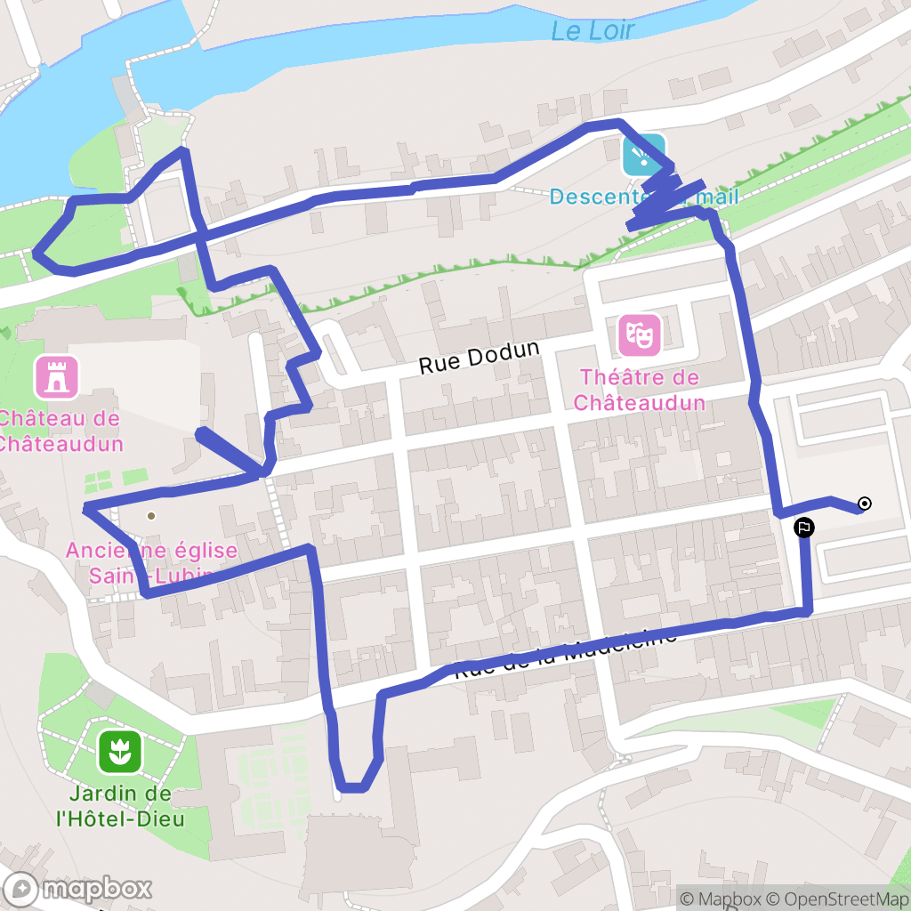 Châteaudun : carte du parcours de randonnée - France