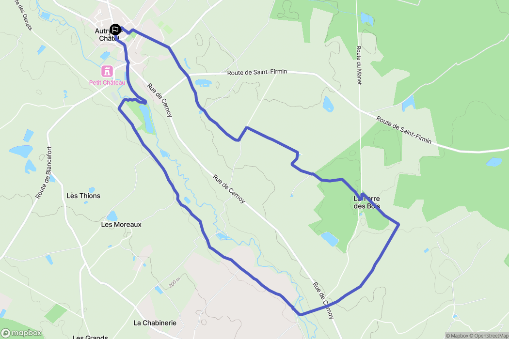 Autry-le-Châtel : carte du parcours de randonnée - France