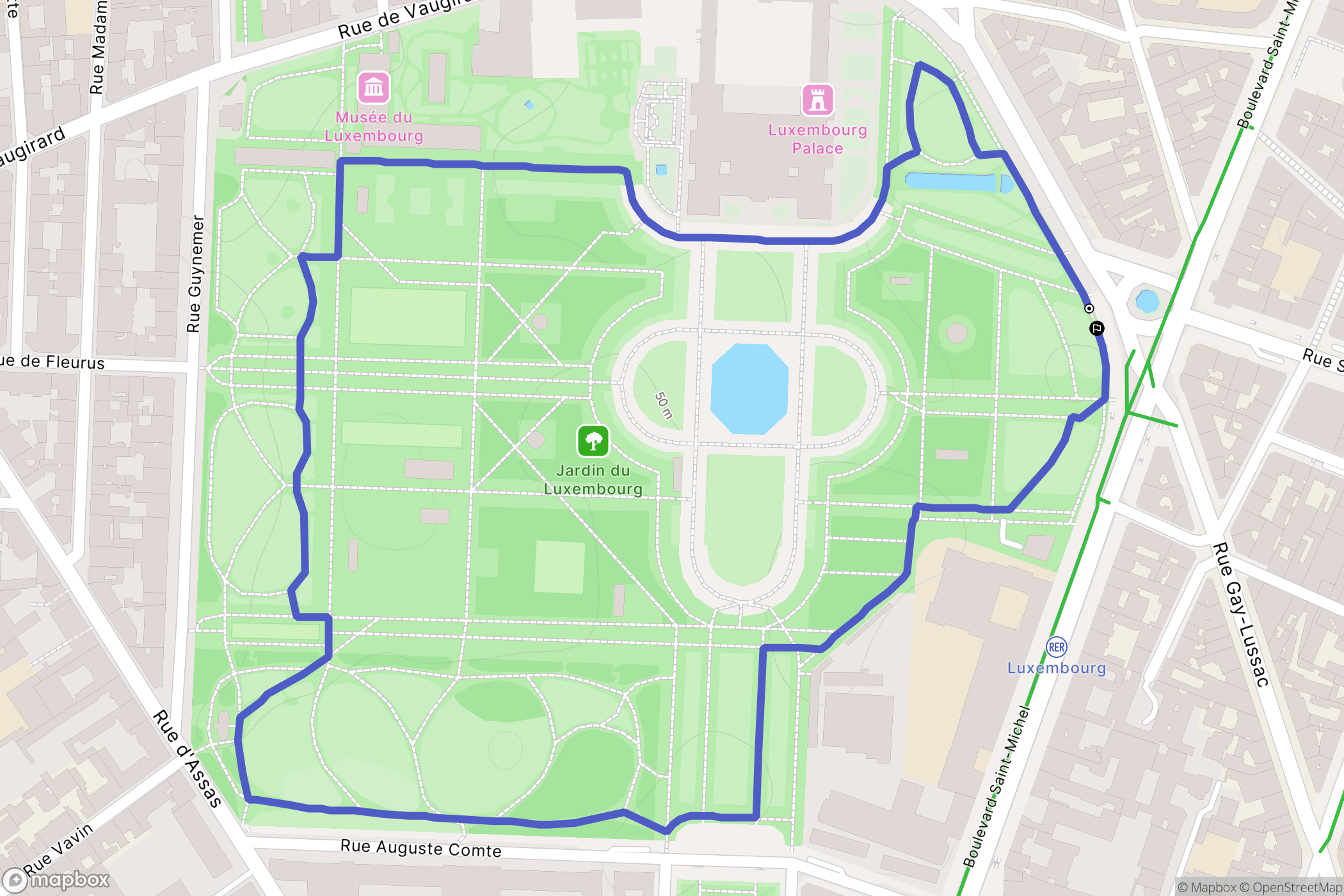 Paris : carte du parcours de randonnée - France