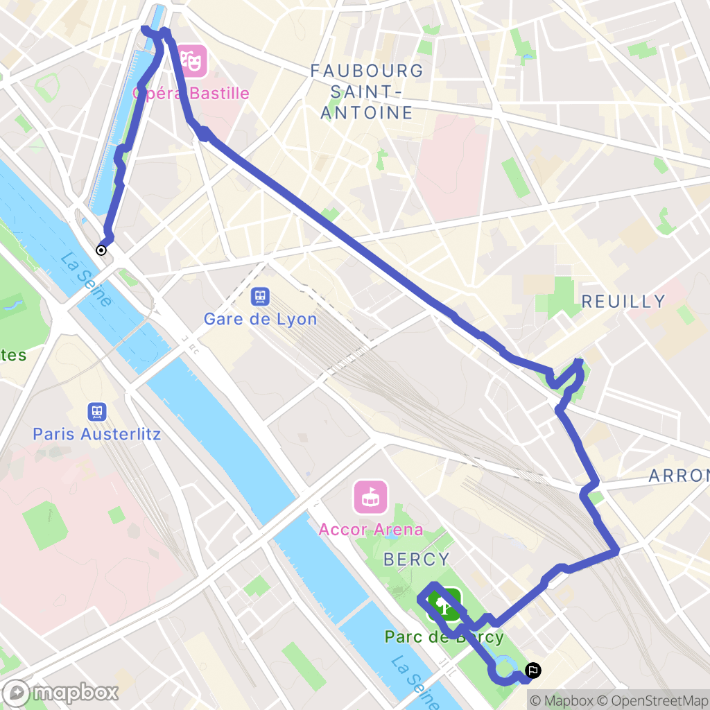 Paris : carte du parcours de randonnée - France