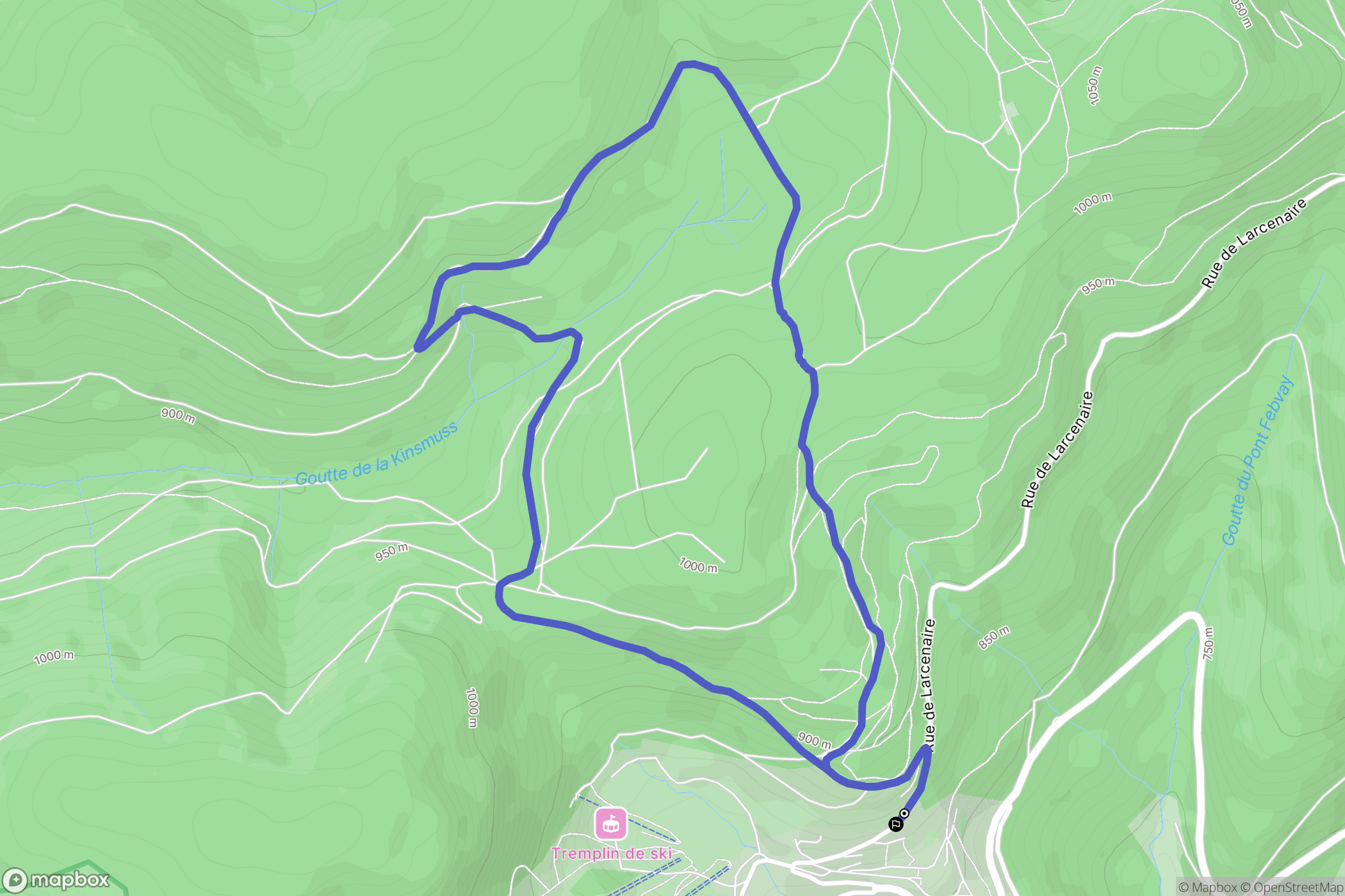 Bussang : carte du parcours de randonnée - France