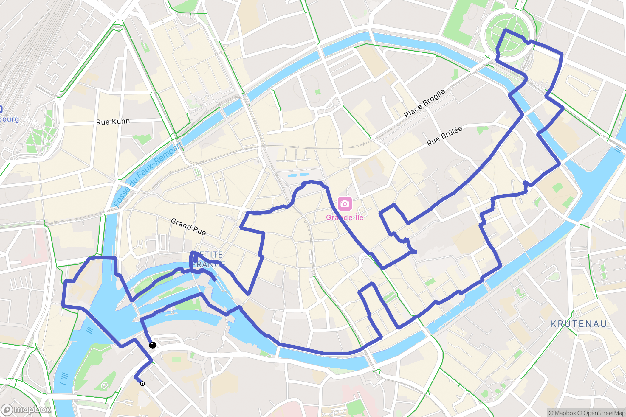 Strasbourg : carte du parcours de randonnée - France