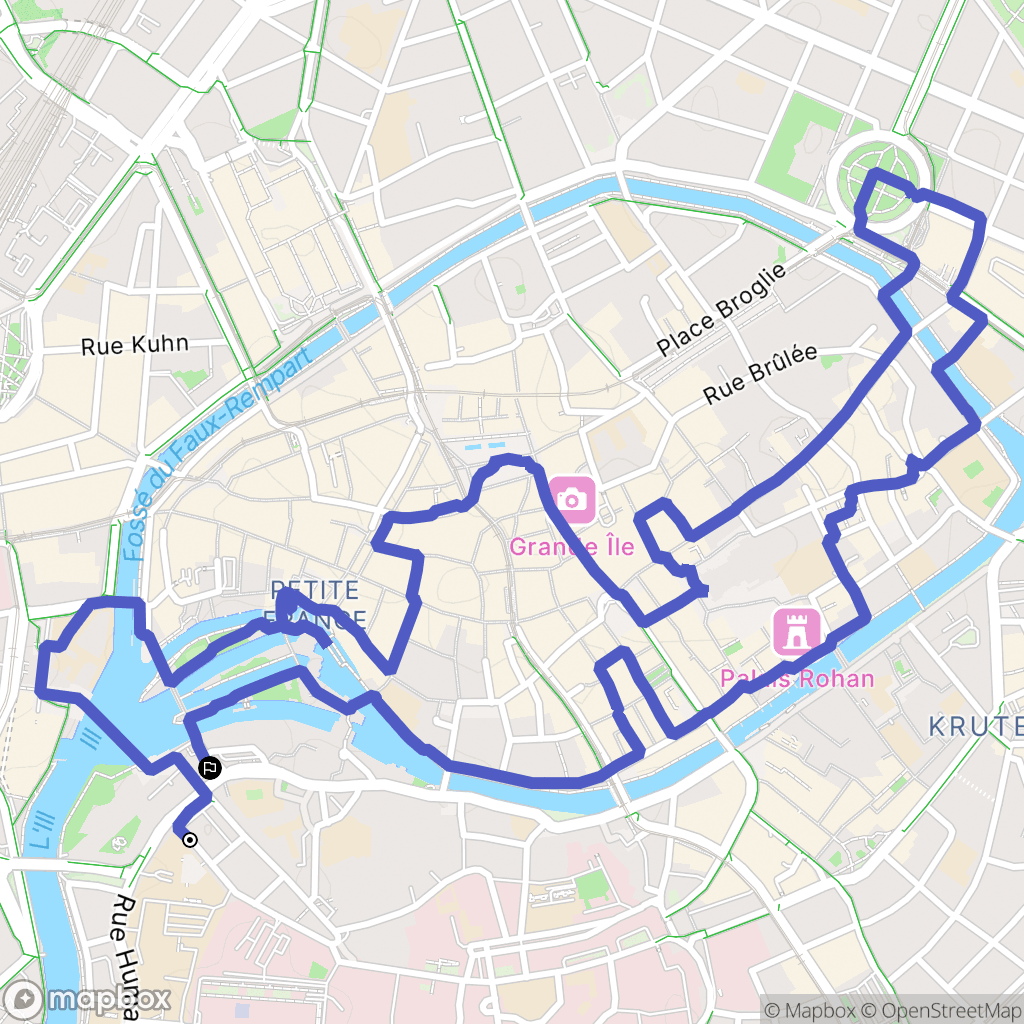 Strasbourg : carte du parcours de randonnée - France
