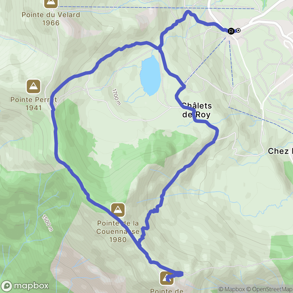 Le Praz de Lys : carte du parcours de randonnée - France