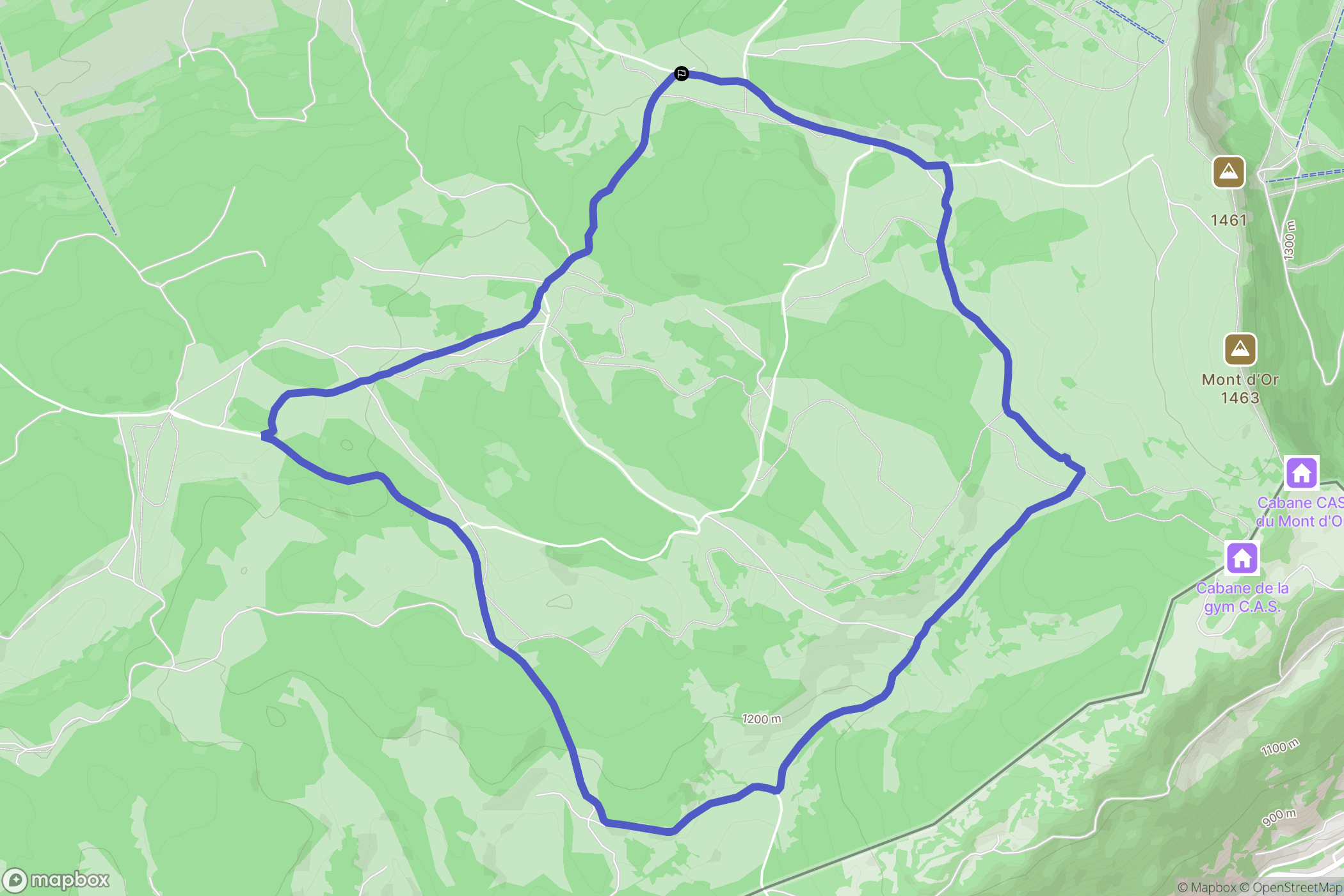 Longevilles-Mont-d'Or : carte du parcours de randonnée - France