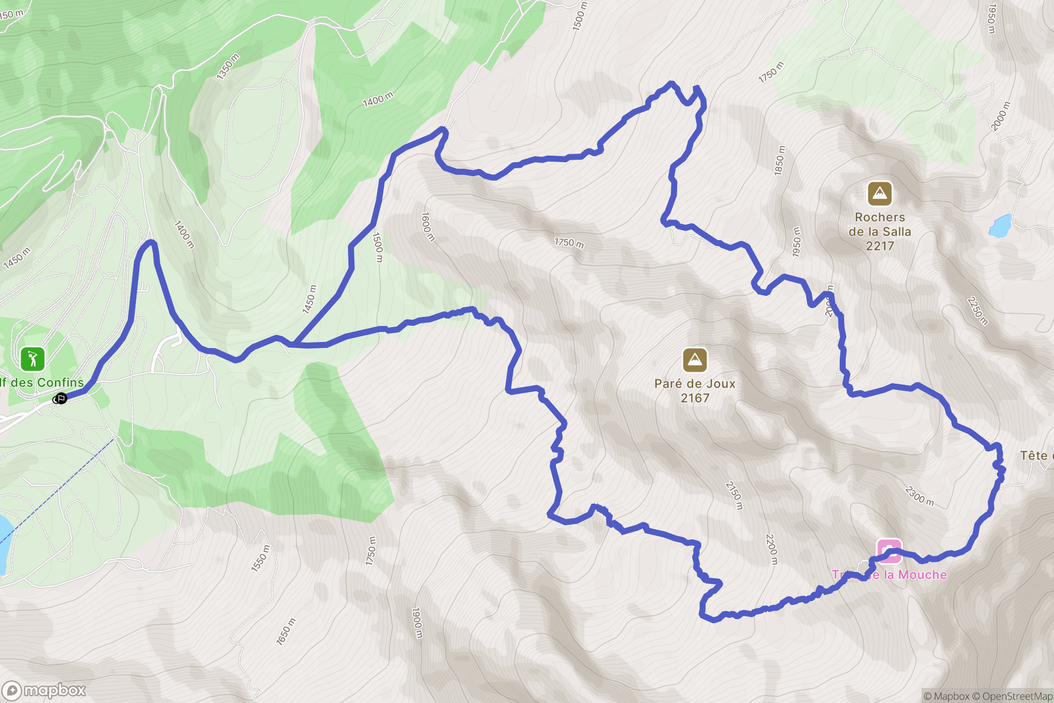 La Clusaz : carte du parcours de randonnée - France