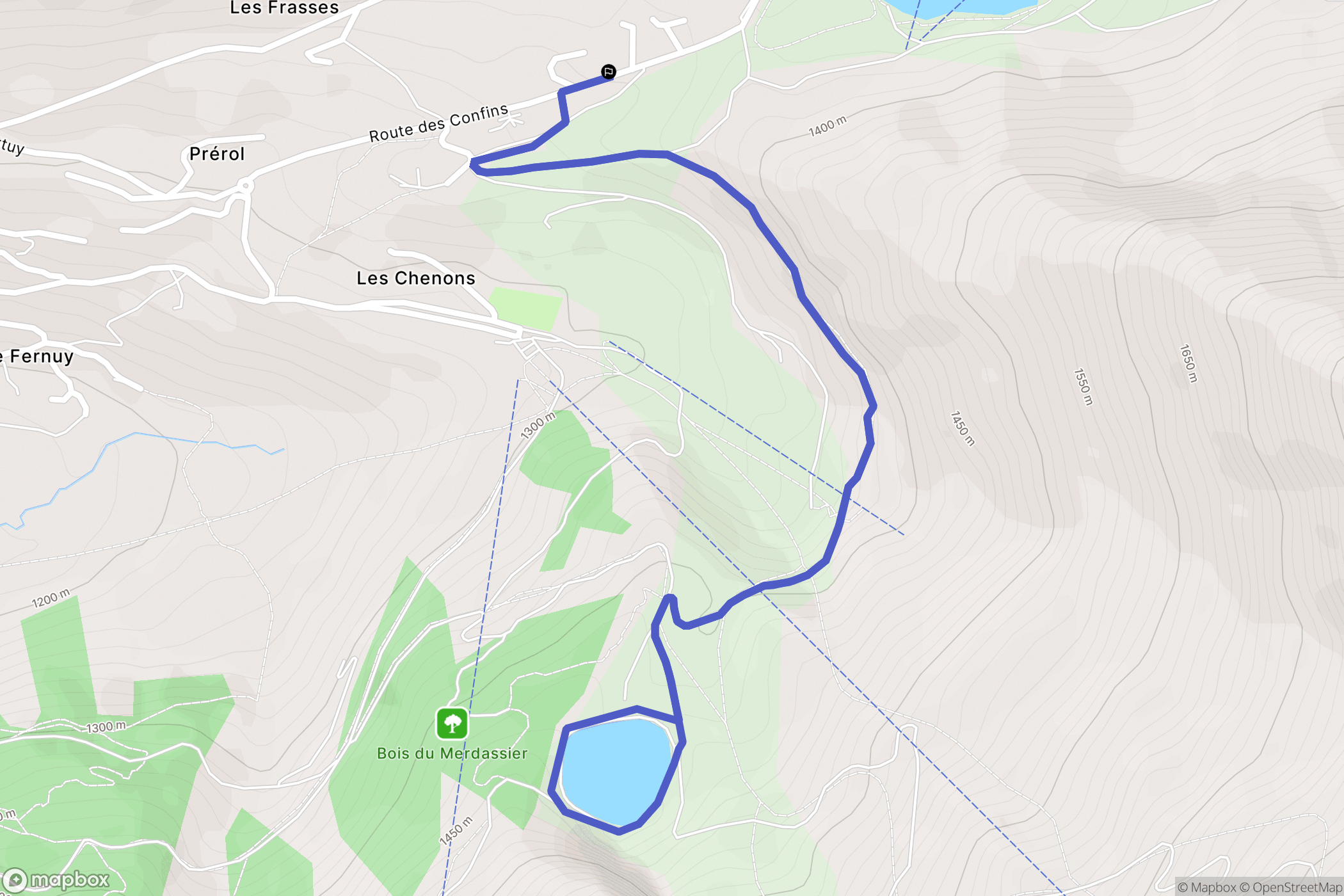 La Clusaz : carte du parcours de randonnée - France