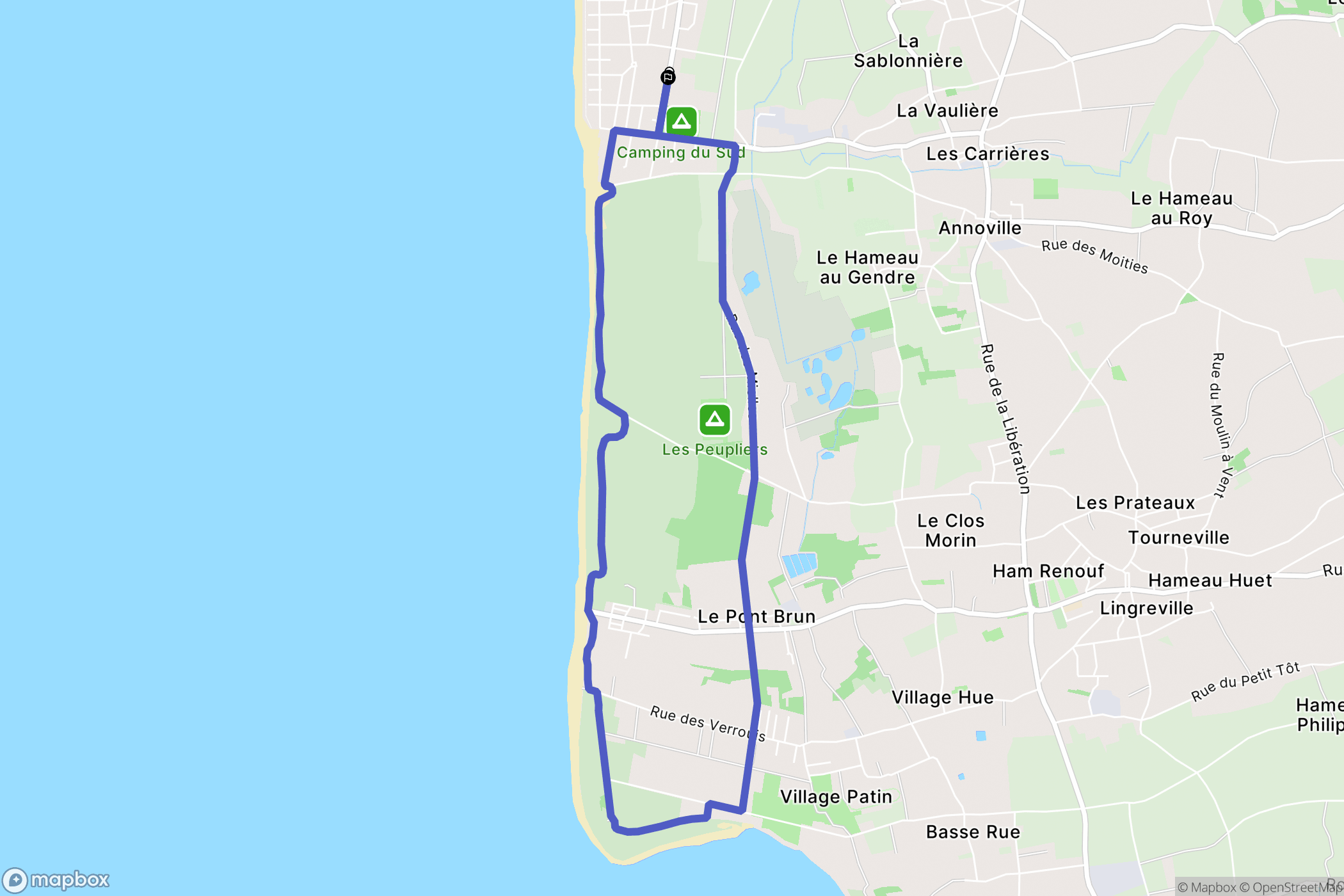 Annoville : carte du parcours de randonnée - France
