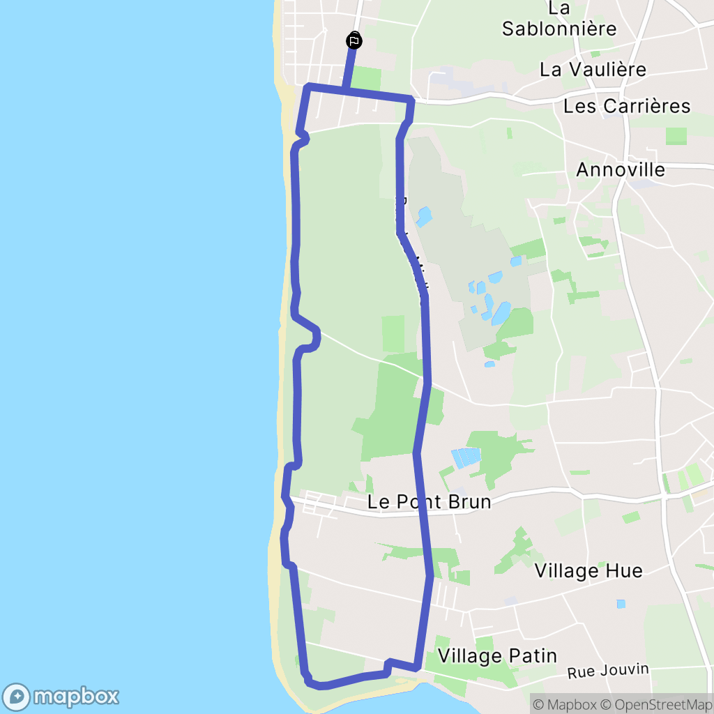 Annoville : carte du parcours de randonnée - France