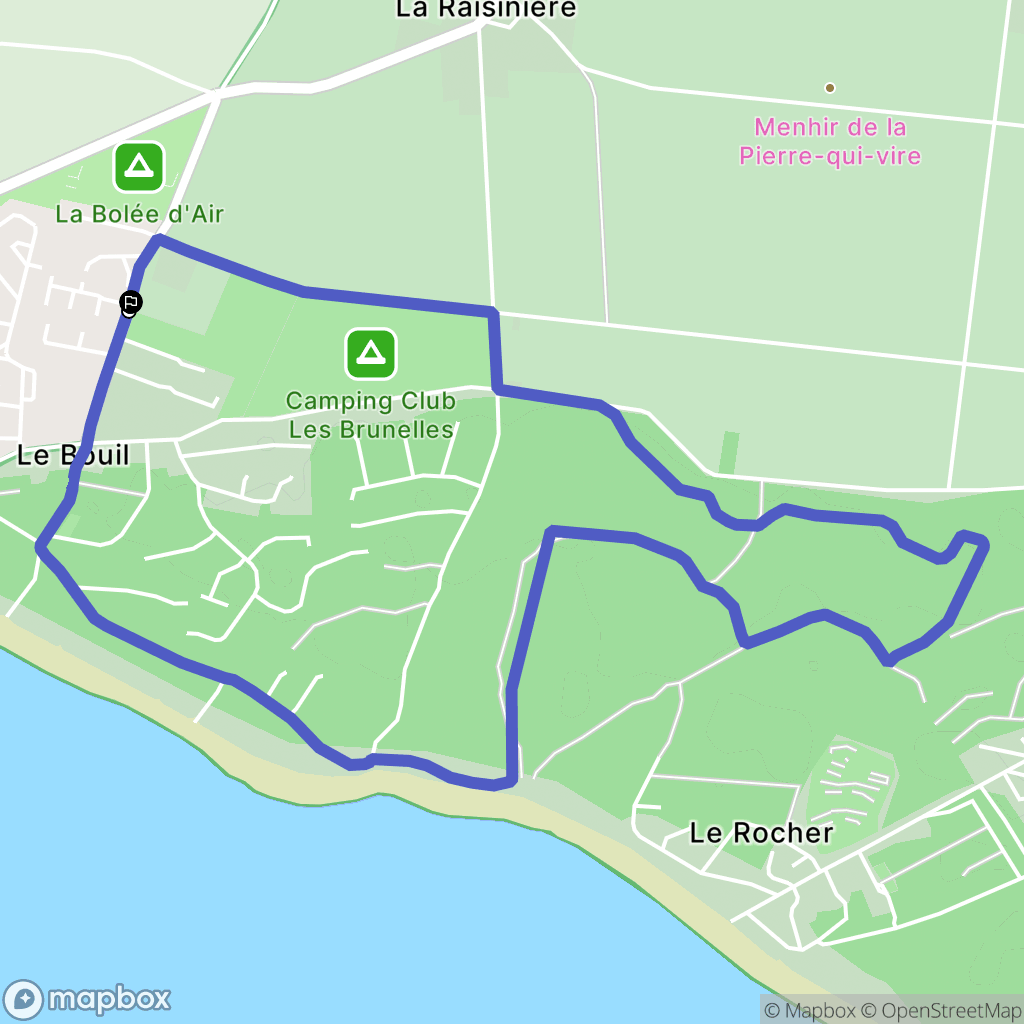Longeville-sur-Mer : carte du parcours de randonnée - France