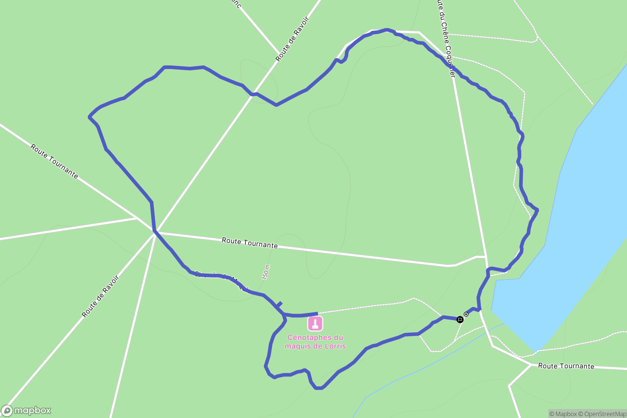 Forêt d'Orléans : carte du parcours de randonnée - France