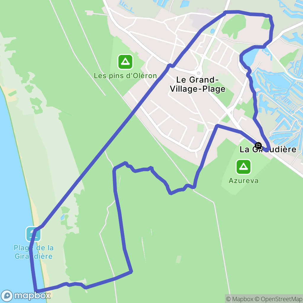 Le-Grand-Village-Plage : carte du parcours de randonnée - France