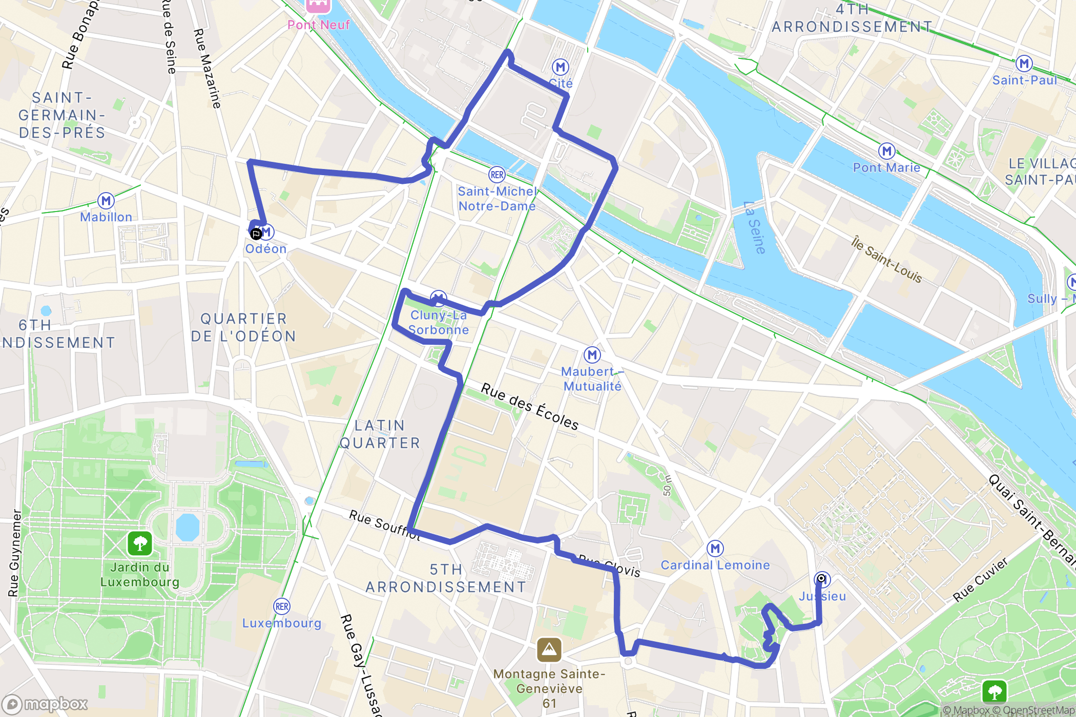 Paris : carte du parcours de randonnée - France