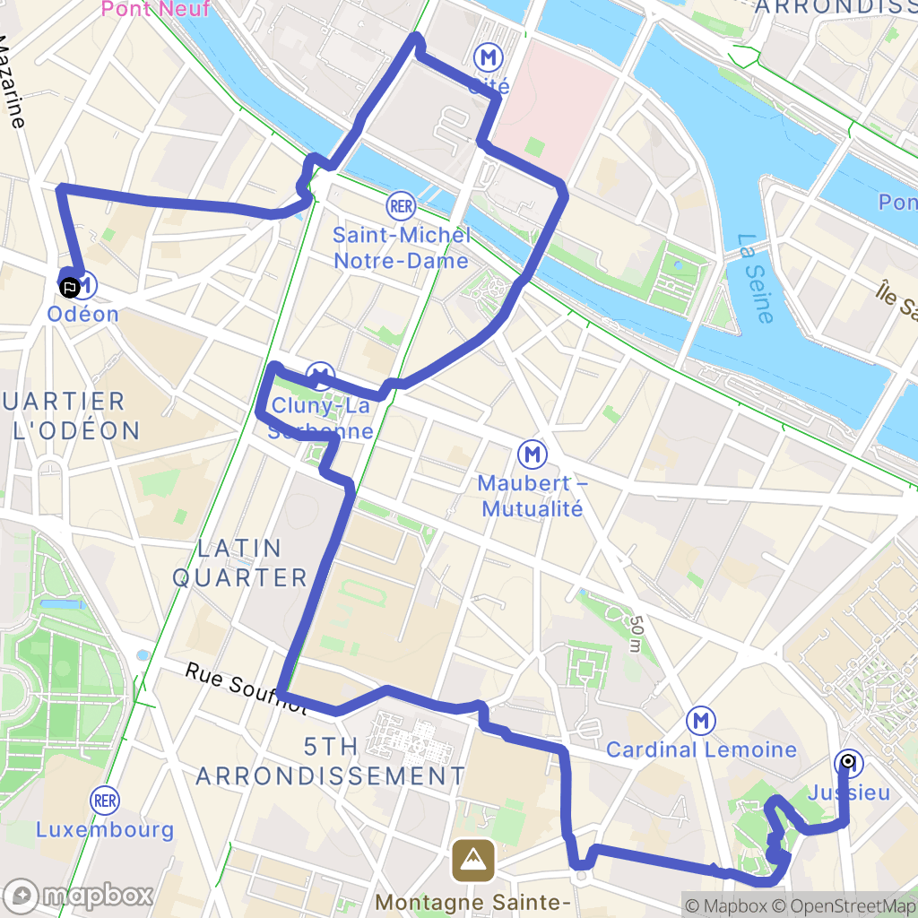 Paris : carte du parcours de randonnée - France
