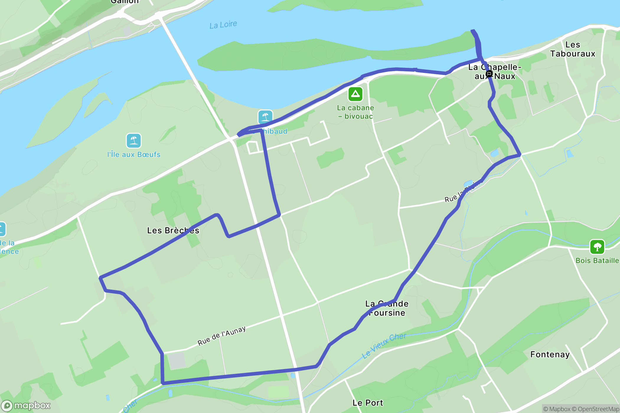 La Chapelle-aux-Naux : carte du parcours de randonnée - France
