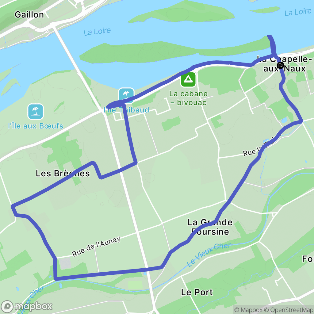 La Chapelle-aux-Naux : carte du parcours de randonnée - France