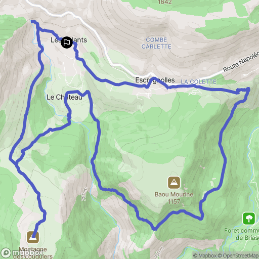 Escragnolles : carte du parcours de randonnée - France