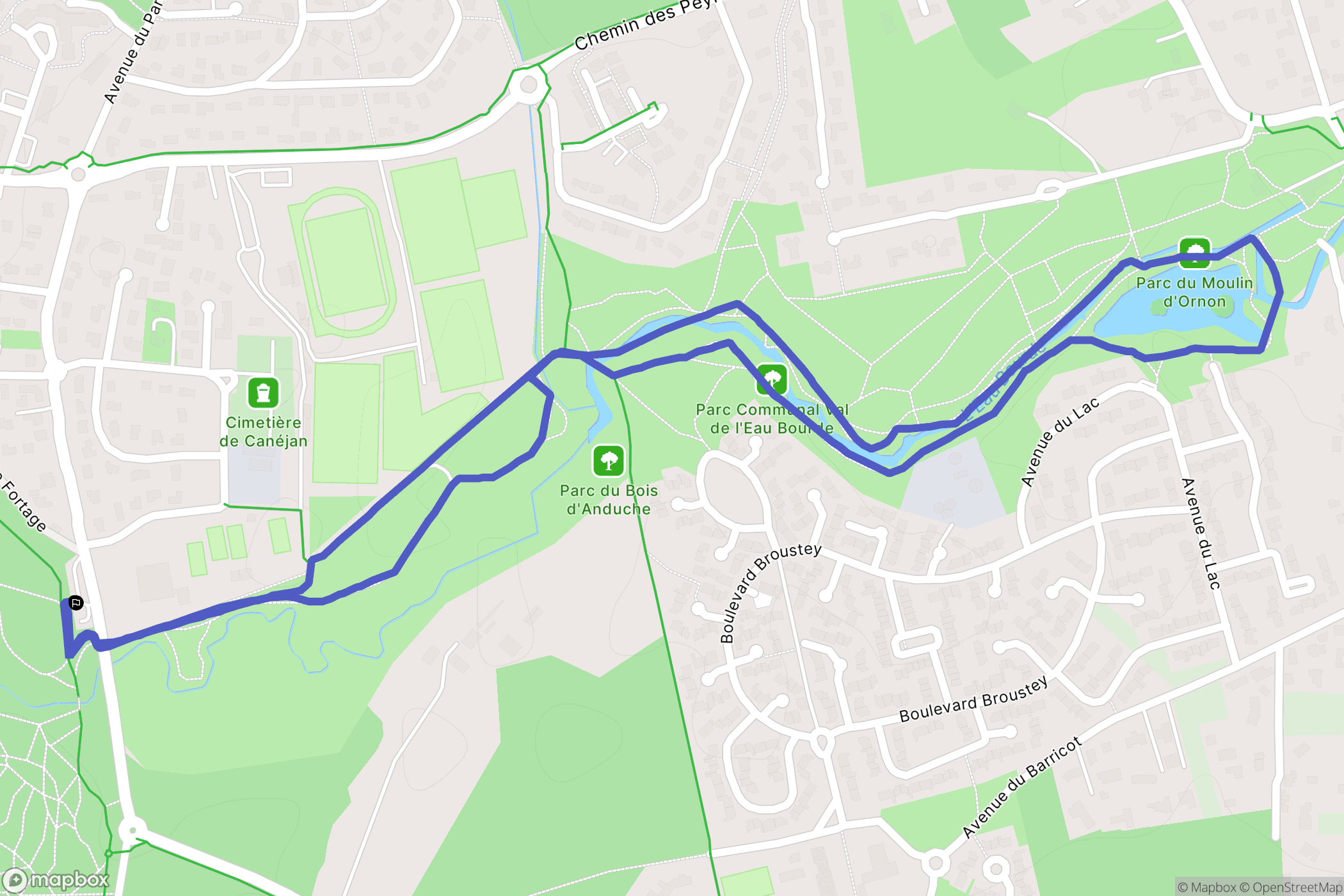 Canejan : carte du parcours de randonnée - France