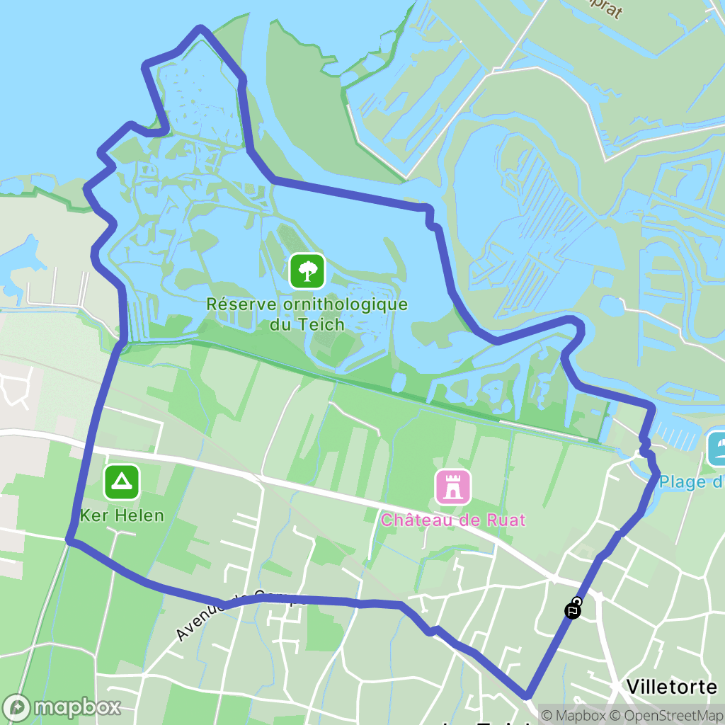 Le Teich : carte du parcours de randonnée - France