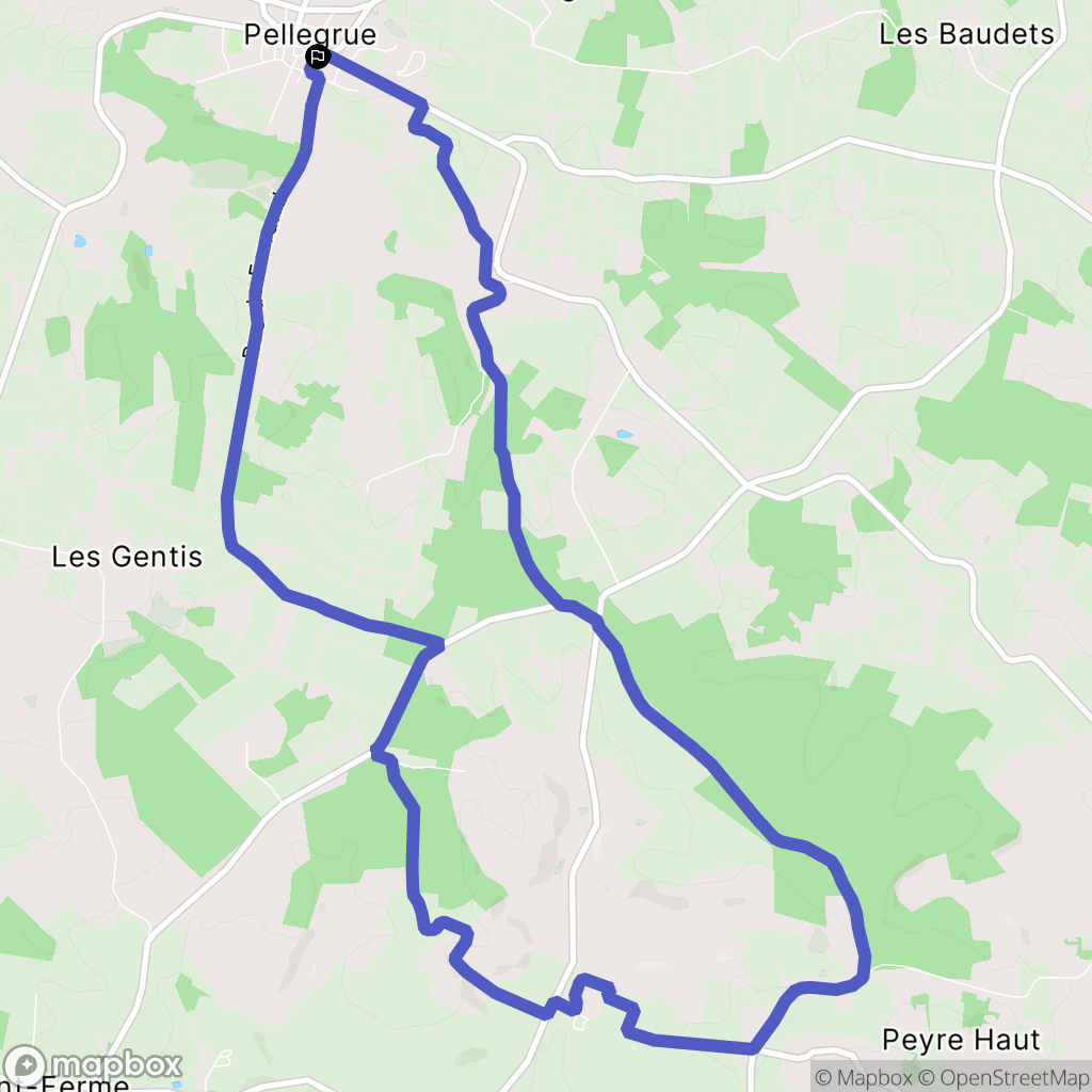 Pellegrue : carte du parcours de randonnée - France
