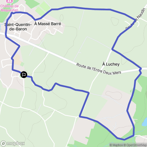 SAINT-QUENTIN-DE-BARON : carte du parcours de randonnée - France