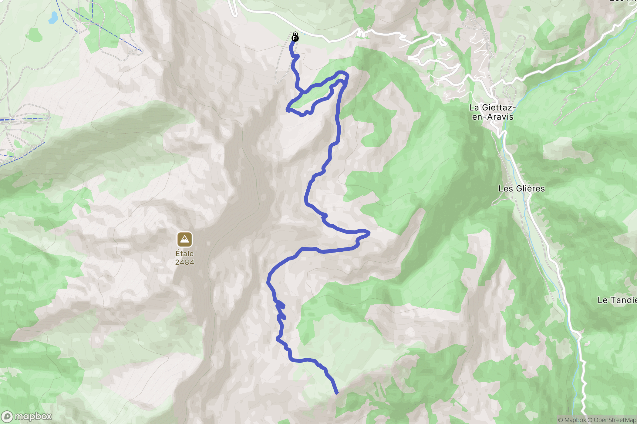 La Clusaz : carte du parcours de randonnée - France