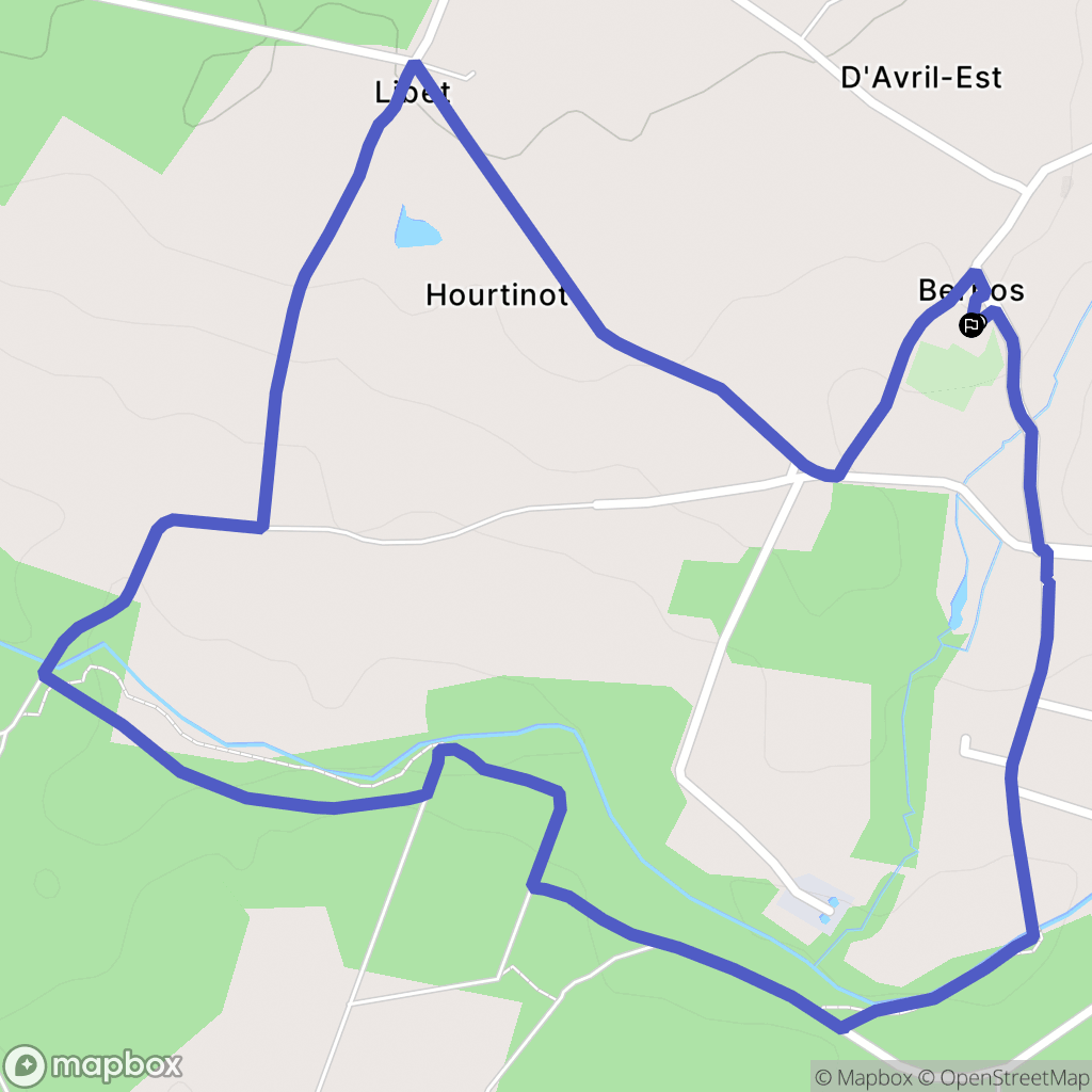 Bernos-Beaulac : carte du parcours de randonnée - France