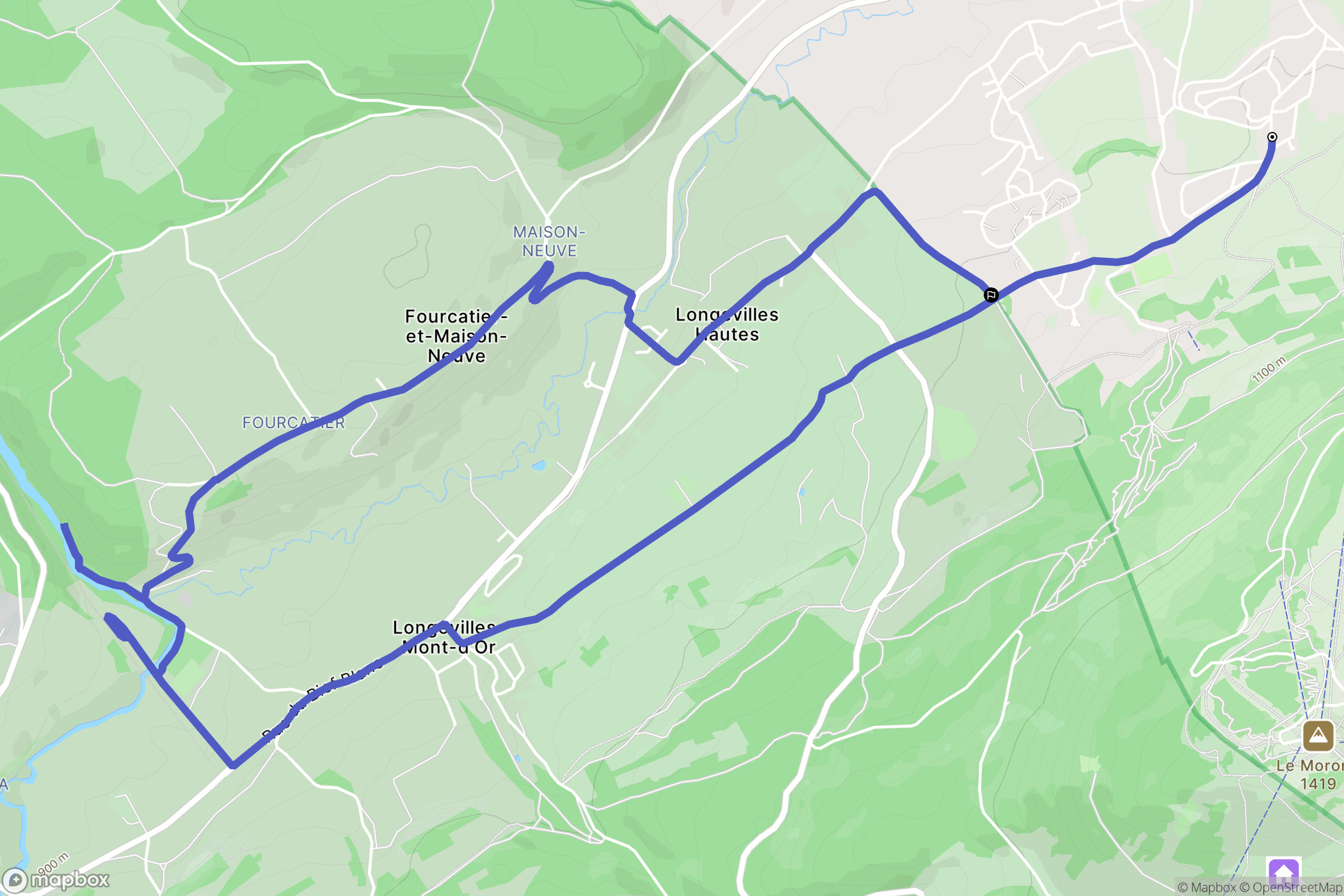 Métabief : carte du parcours de randonnée - France