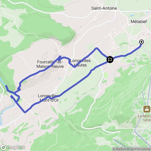 Métabief : carte du parcours de randonnée - France