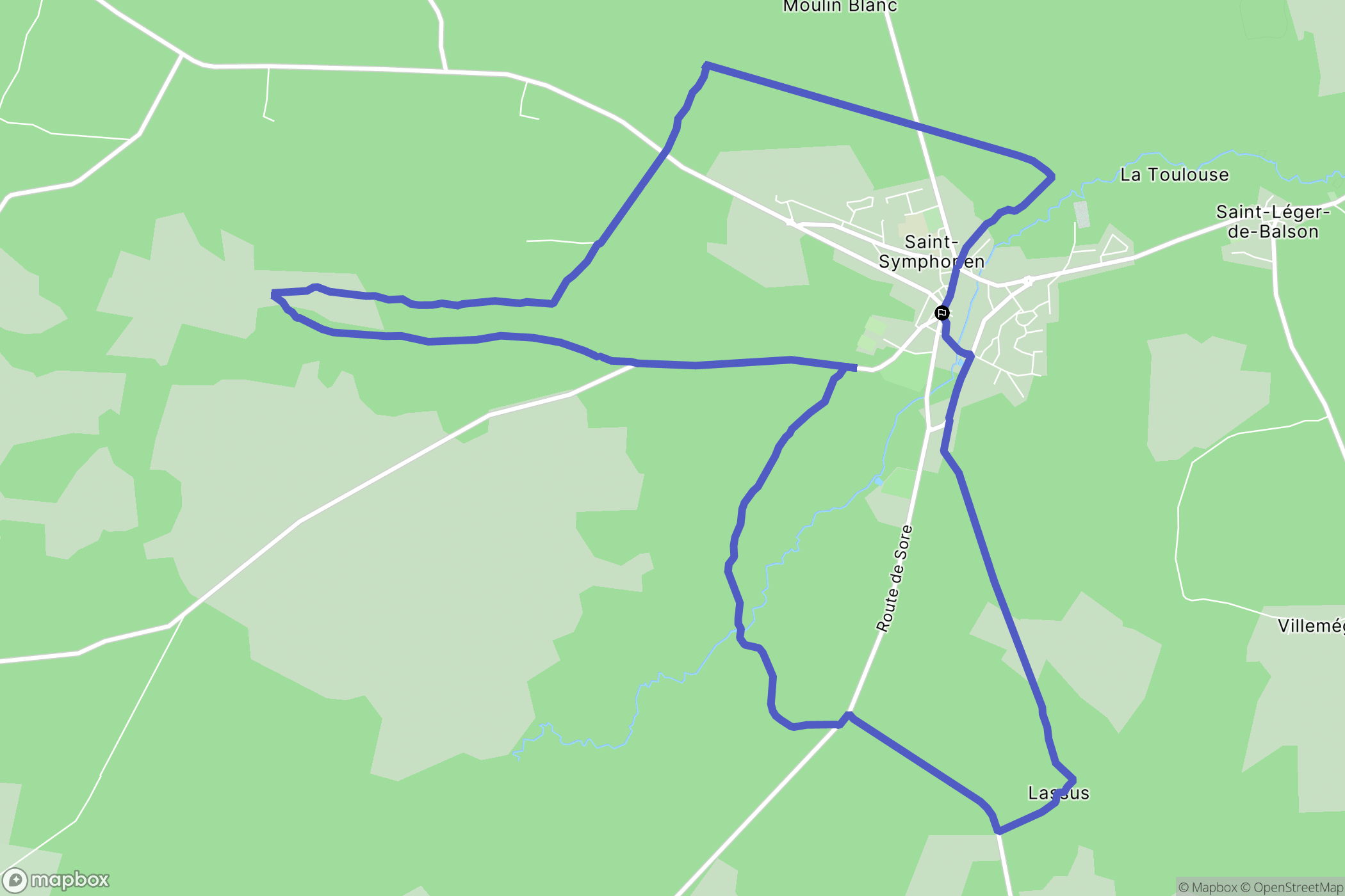 Saint-Symphorien : carte du parcours de randonnée - France