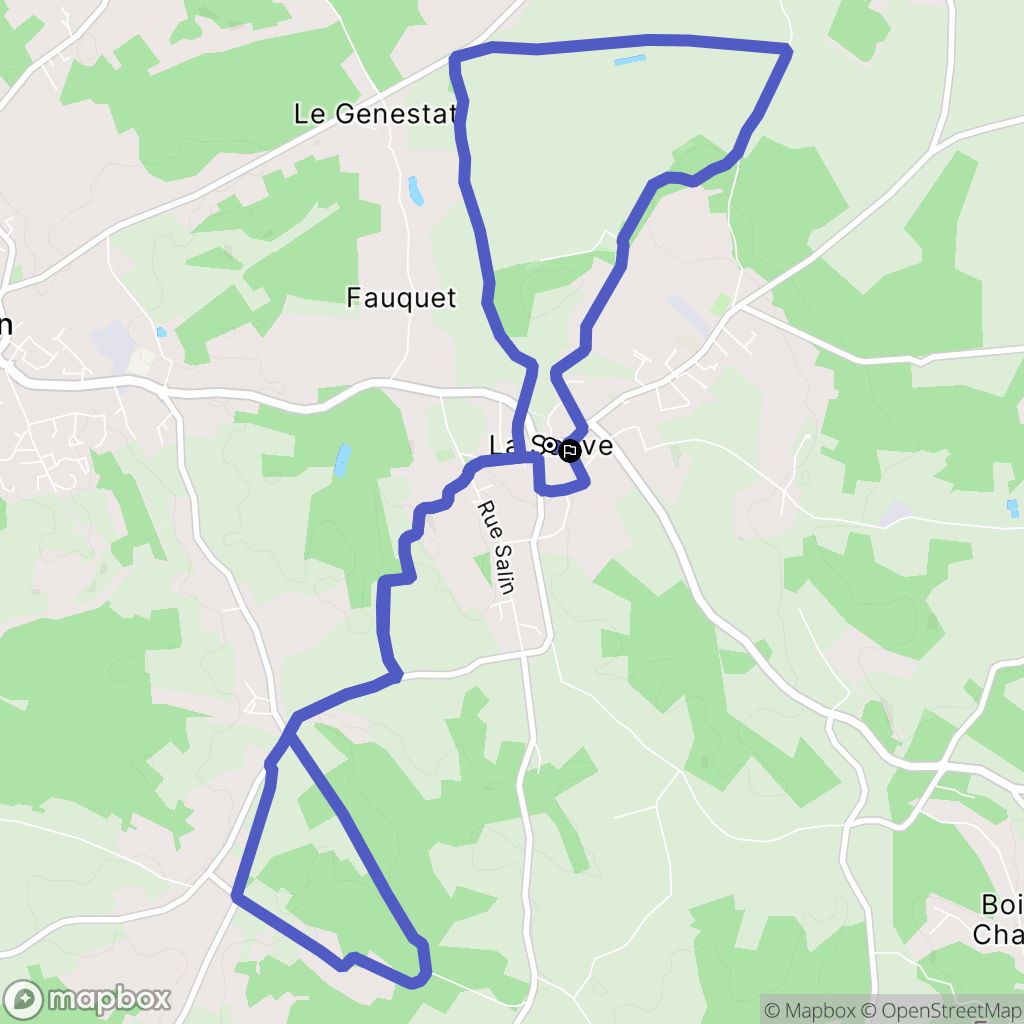 La Sauve : carte du parcours de randonnée - France