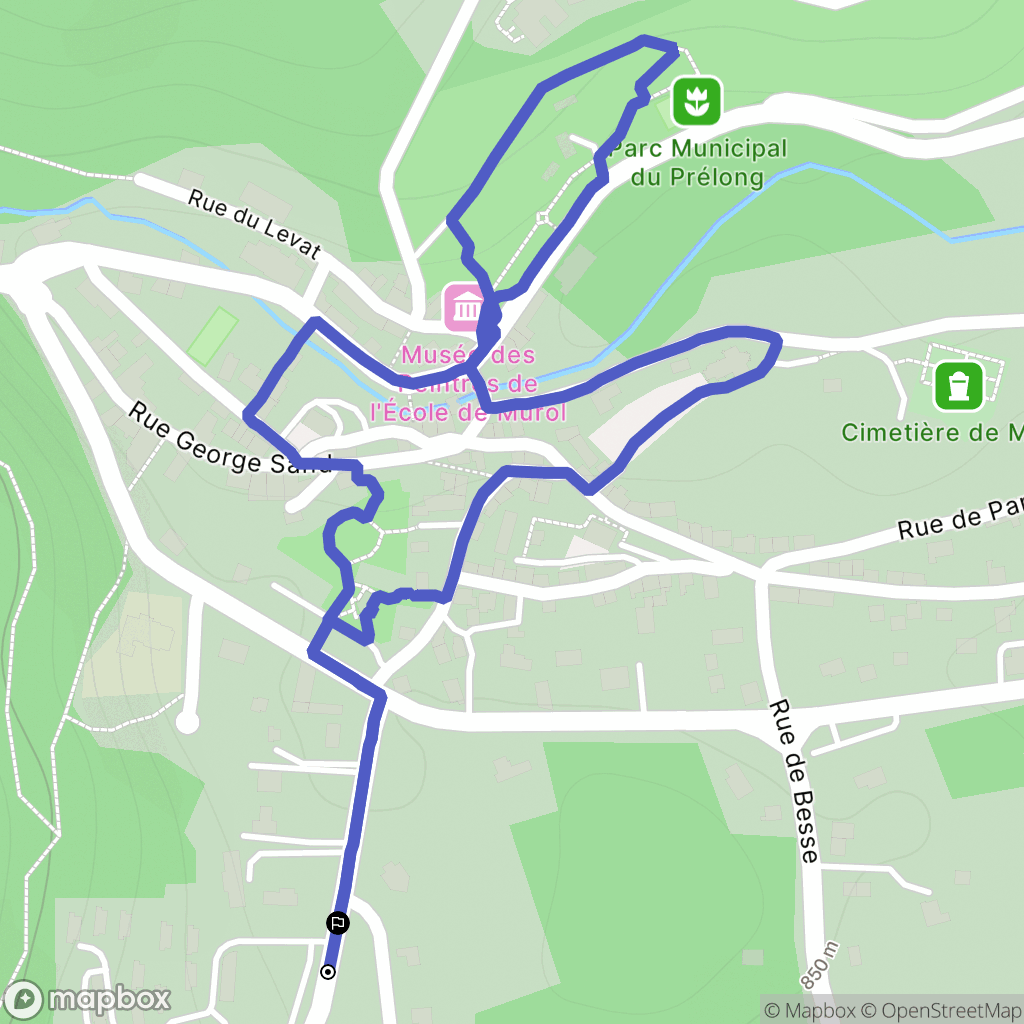 Murol : carte du parcours de randonnée - France