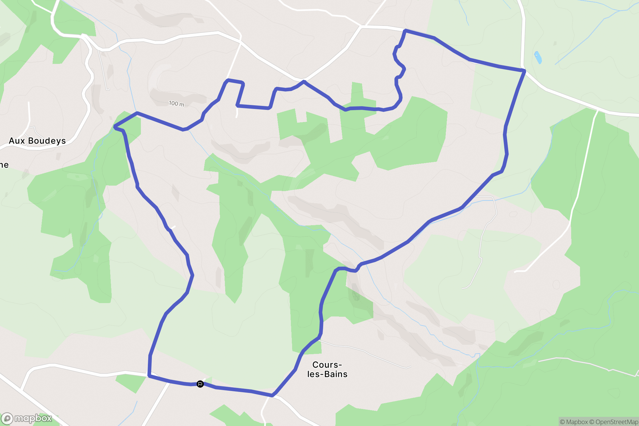 Cours-les-Bains : carte du parcours de randonnée - France