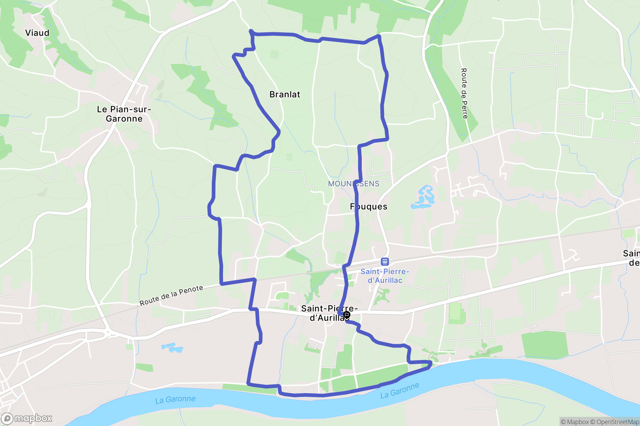 Saint-Pierre-d'Aurillac : carte du parcours de randonnée - France